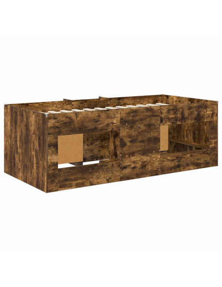 Struttura Letto Loft con Mobile con porta 3 pcs Rovere Fumo