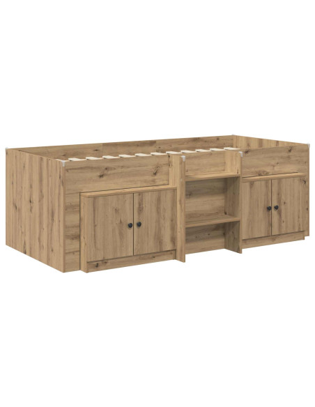 Struttura Letto Loft con Mobile 3 pcs Rovere Artigianale