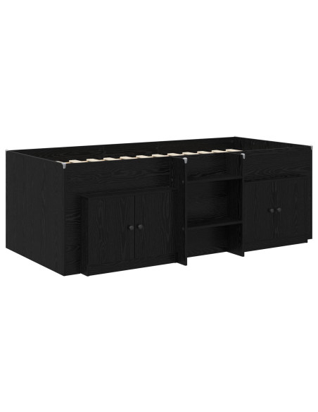 Struttura Letto Loft con Mobile 3 pz Nero Legno multistrato