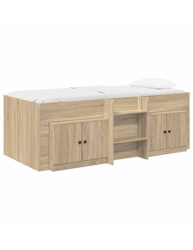 Struttura Letto Loft con Mobile con porta 3 pz Rovere Sonoma