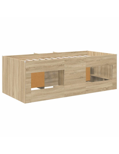 Struttura Letto Loft con Mobile con porta 3 pz Rovere Sonoma