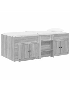 Struttura Letto Loft con Mobile con porta 3 pz Sonoma grigio 2