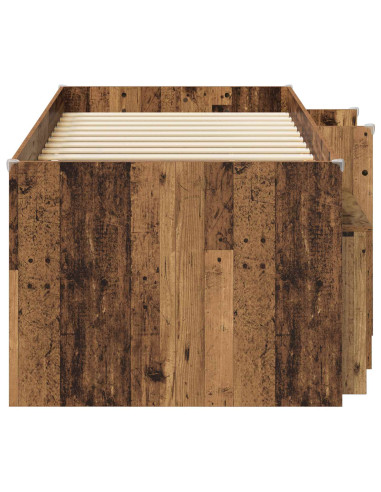 Struttura Letto Loft con Mobile con porta 3 pz Legno antico