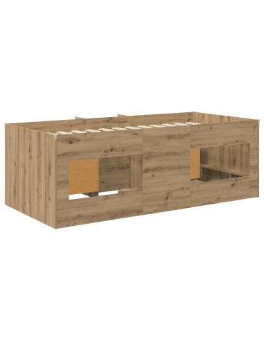 Struttura Letto Loft con Mobile 3 pz Rovere Artigianale