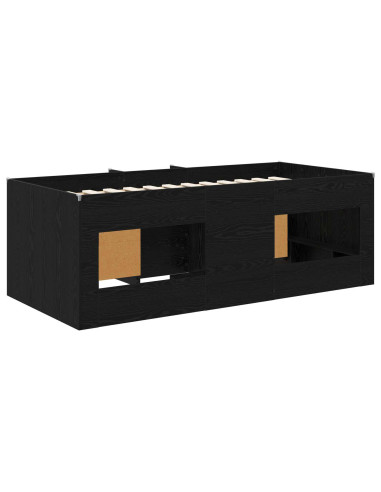 Struttura Letto Loft con Mobile 3 pz Nero Legno multistrato