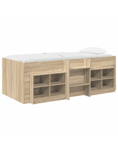 Struttura Letto Loft con Mobile 3 pz Rovere Sonoma 2