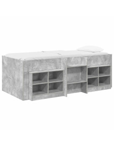 Struttura Letto Loft con Mobile 3 pz Grigio Cemento 2