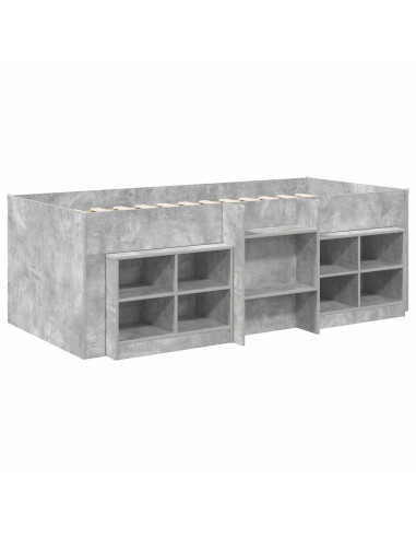 Struttura Letto Loft con Mobile 3 pz Grigio Cemento