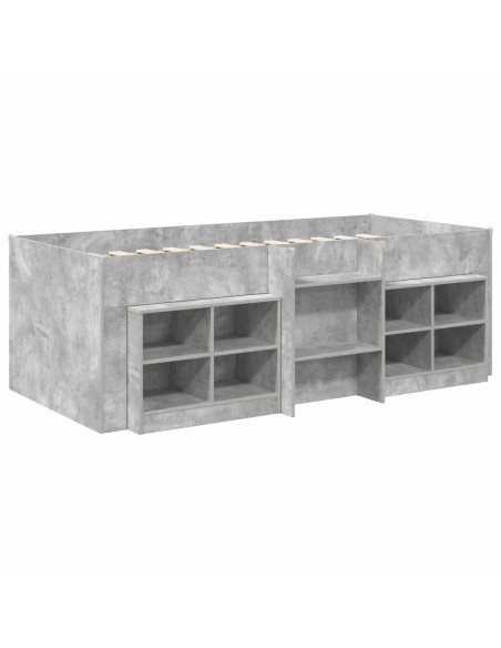 Struttura Letto Loft con Mobile 3 pz Grigio Cemento