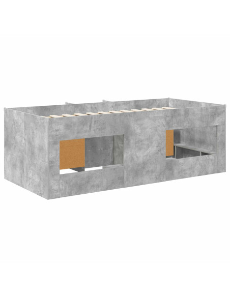 Struttura Letto Loft con Mobile 3 pz Grigio Cemento