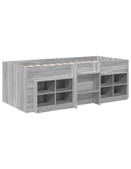 Struttura Letto Loft con Mobile 3 pz Sonoma grigio