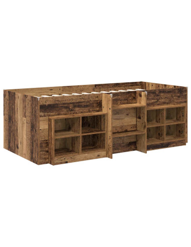 Struttura Letto Loft con Mobile 3 pz Legno antico