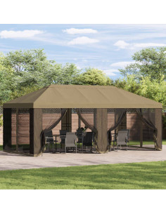 Copertura Gazebo con Pareti Laterali Beige 600,5 x 300,5 cm