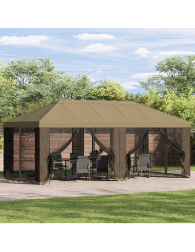 Copertura Gazebo con Pareti Laterali Beige 600,5 x 300,5 cm