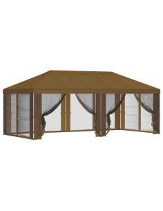Copertura Gazebo con Pareti Laterali Tortora 600,5 x 300,5 cm 2