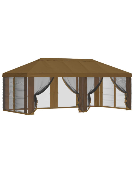Copertura Gazebo con Pareti Laterali Tortora 600,5 x 300,5 cm