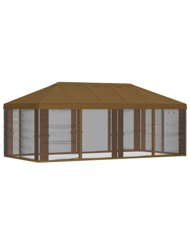 Copertura Gazebo con Pareti Laterali Tortora 600,5 x 300,5 cm