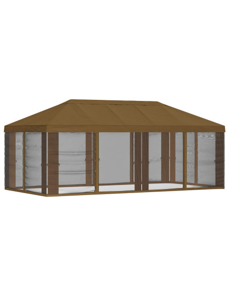 Copertura Gazebo con Pareti Laterali Tortora 600,5 x 300,5 cm