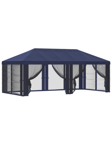 Copertura Gazebo con Pareti Laterali Blu 600,5 x 300,5 cm