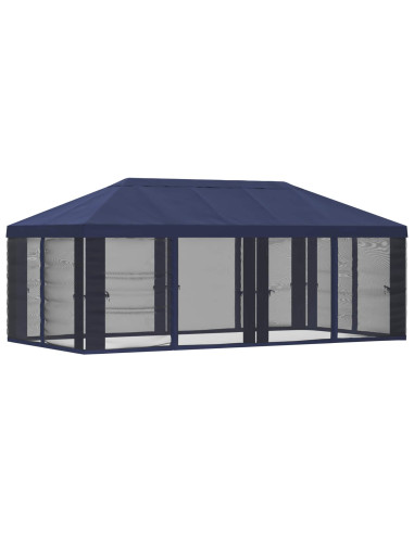 Copertura Gazebo con Pareti Laterali Blu 600,5 x 300,5 cm