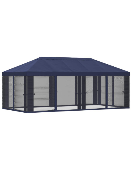 Copertura Gazebo con Pareti Laterali Blu 600,5 x 300,5 cm