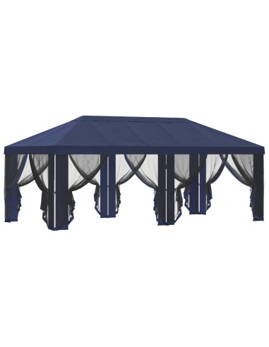 Copertura Gazebo con Pareti Laterali Blu 600,5 x 300,5 cm