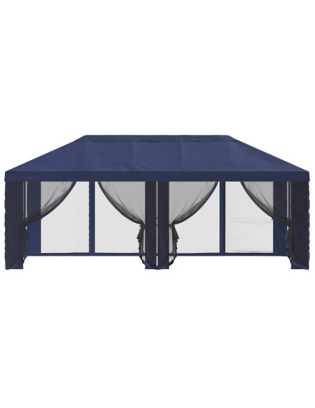Copertura Gazebo con Pareti Laterali Blu 600,5 x 300,5 cm