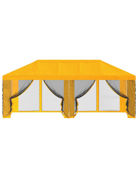 Copertura Gazebo con Pareti Laterali Giallo 600,5 x 300,5 cm