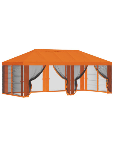 Copertura Gazebo con Pareti Laterali Arancione 600,5 x 300,5 cm