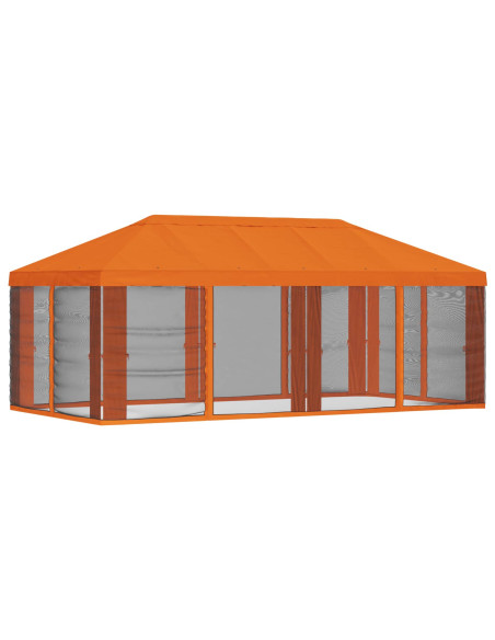 Copertura Gazebo con Pareti Laterali Arancione 600,5 x 300,5 cm