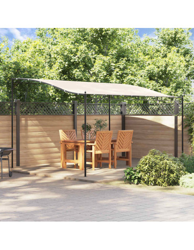 Tettoia Crema 4x3 m 180 g/m² Tessuto e Acciaio