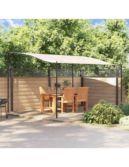 Tettoia Crema 4x3 m 180 g/m² Tessuto e Acciaio