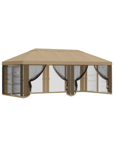 Copertura Gazebo con Pareti Laterali Beige 600,5 x 300,5 cm