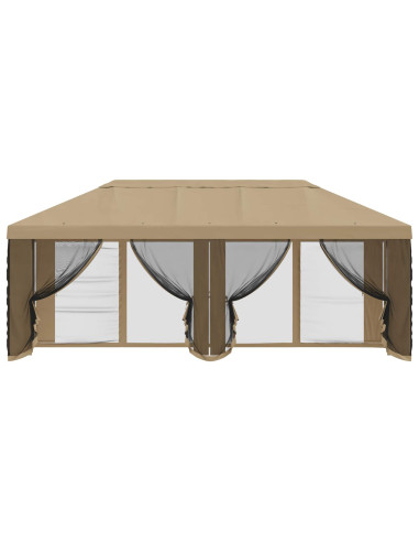 Copertura Gazebo con Pareti Laterali Beige 600,5 x 300,5 cm