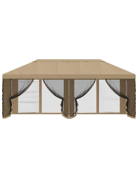 Copertura Gazebo con Pareti Laterali Beige 600,5 x 300,5 cm