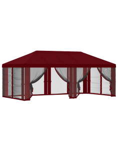 Copertura Gazebo con Pareti Laterali Borgogna 600,5 x 300,5 cm 2
