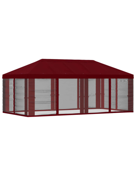 Copertura Gazebo con Pareti Laterali Borgogna 600,5 x 300,5 cm