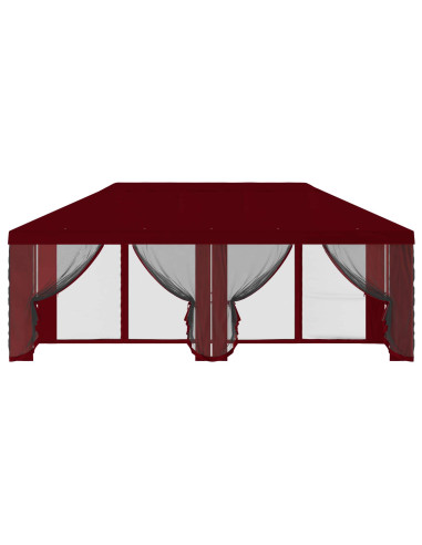 Copertura Gazebo con Pareti Laterali Borgogna 600,5 x 300,5 cm