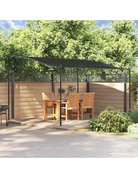 Tettoia Antracite 4x3 m 180 g/m² Tessuto e Acciaio