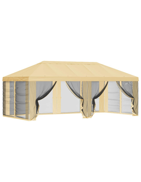 Copertura Gazebo con Pareti Laterali Crema 600,5 x 300,5 cm