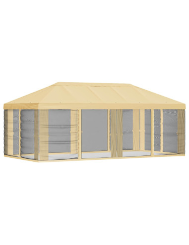 Copertura Gazebo con Pareti Laterali Crema 600,5 x 300,5 cm