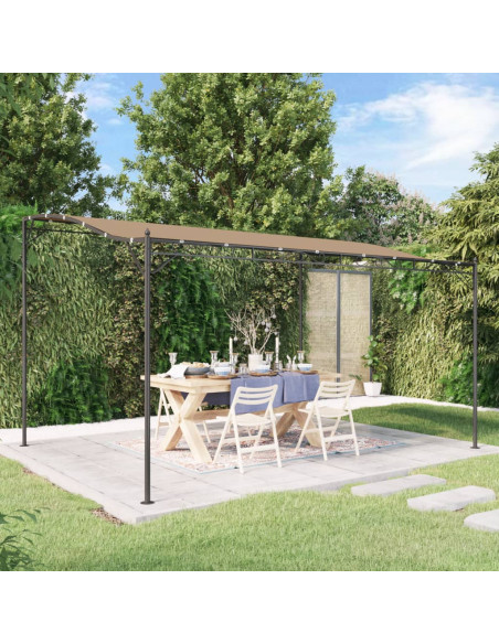 Tettoia Tortora 4x3 m 180 g/m² Tessuto e Acciaio