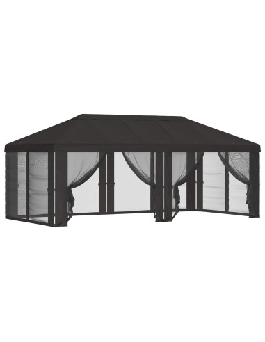 Copertura Gazebo con Pareti Laterali Antracite 600,5 x 300,5 cm