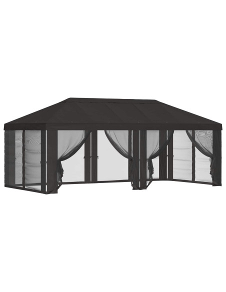 Copertura Gazebo con Pareti Laterali Antracite 600,5 x 300,5 cm