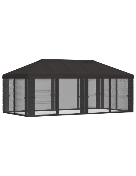 Copertura Gazebo con Pareti Laterali Antracite 600,5 x 300,5 cm