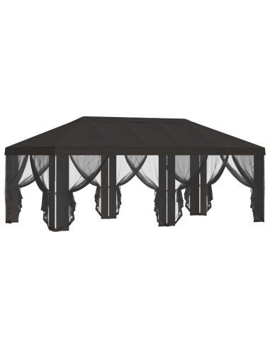 Copertura Gazebo con Pareti Laterali Antracite 600,5 x 300,5 cm