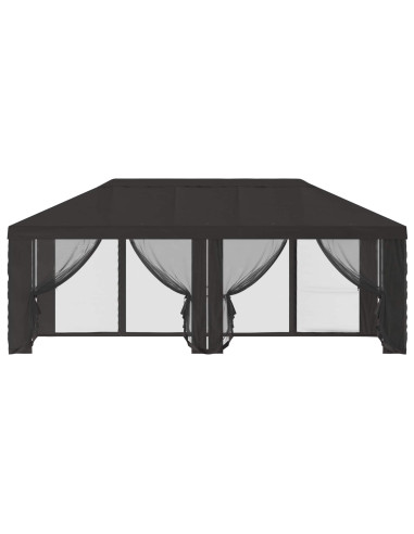 Copertura Gazebo con Pareti Laterali Antracite 600,5 x 300,5 cm