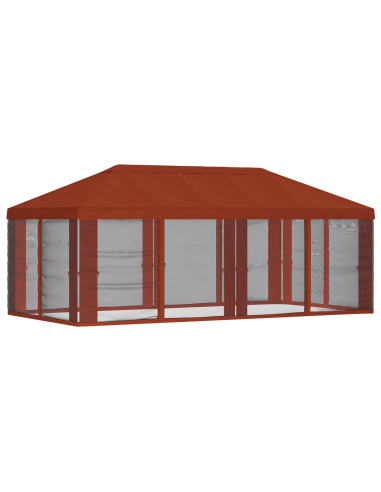 Copertura Gazebo con Pareti Laterali Terracotta Poliestere