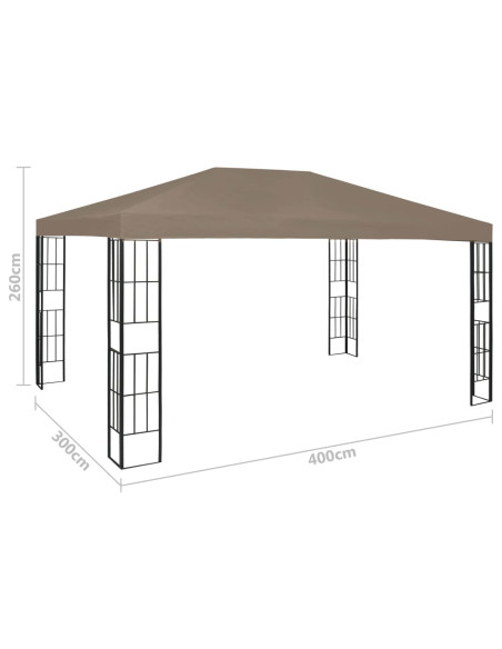 Gazebo 4x3 m Grigio Talpa