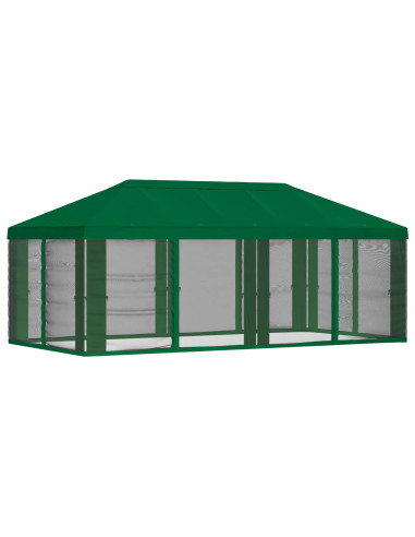 Copertura Gazebo con Pareti Laterali Verde 600,5 x 300,5 cm